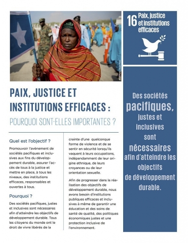 Paix, justice et institutions efficaces